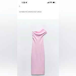 Zara Soft Pink One-Shoulder Knit Dress